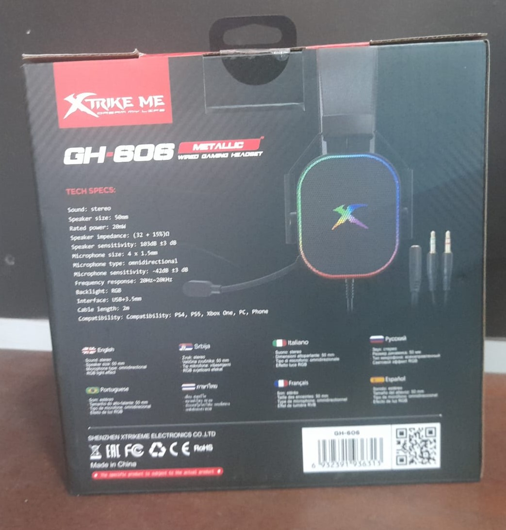 AURICULARES CON MICRÓFONO METÁLICOS GAMING GH-606 - XTRIKE ME - Imagen 2