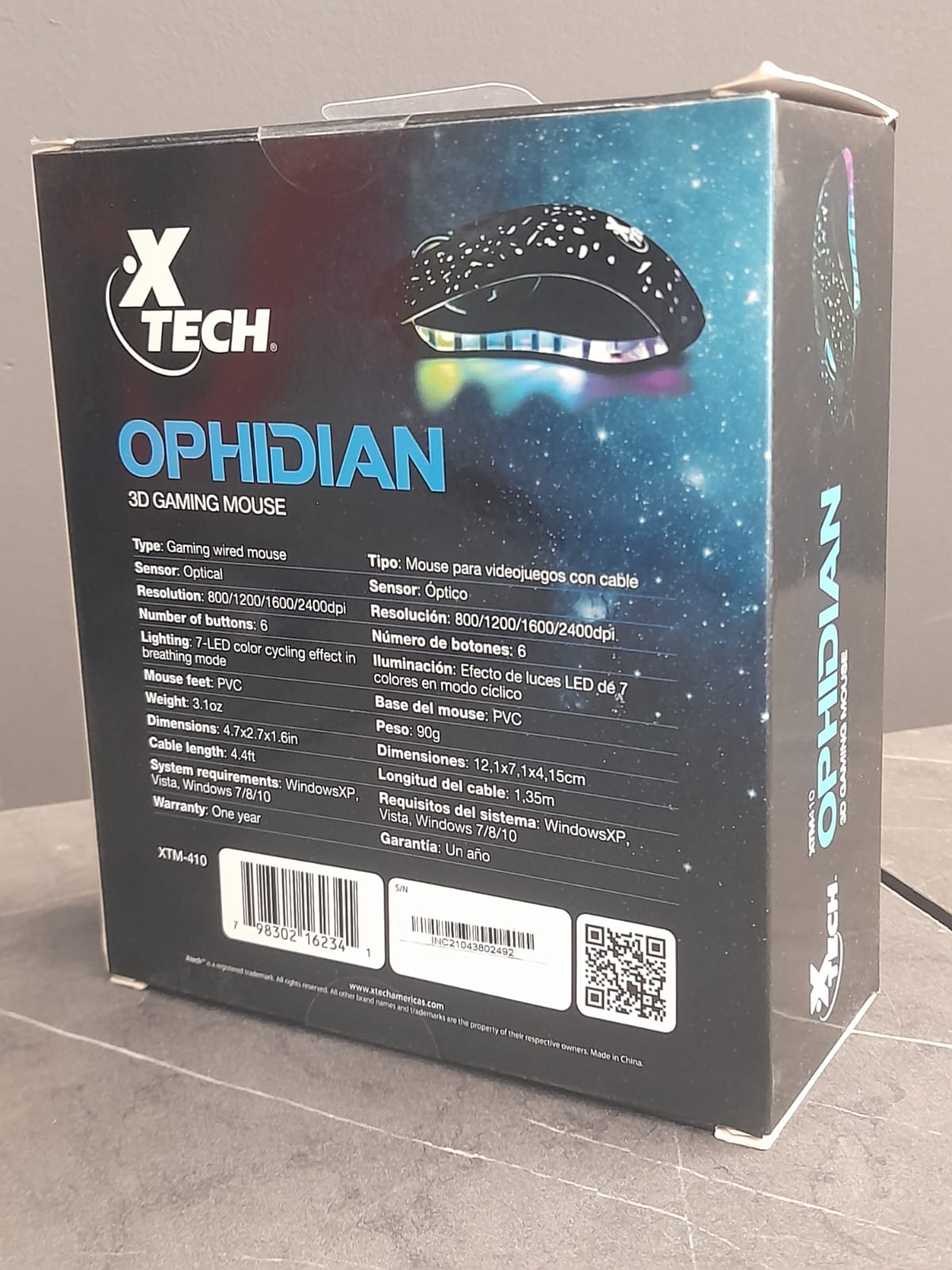 MOUSE CON CABLE XTECH OPHIDIAN (MODELO XTM-410) - Imagen 3