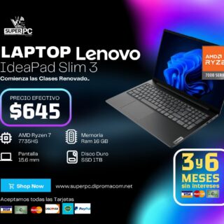 LAPTOP LENOVO IDEADPAD SLIM 3 15ARP10