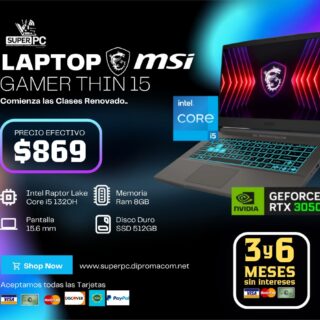 LAPTOP MSI GAMER THIN15